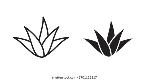 Aloe vera icon vector glyph flat and trendy stroke line pack