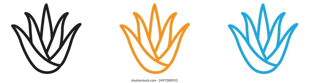 aloe vera icon vector logo set collection for web app ui