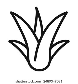 Aloe Vera Symbol Vektorgrafik Symbol oder Zeichen Set Kollektion in schwarz-weiß Umriss