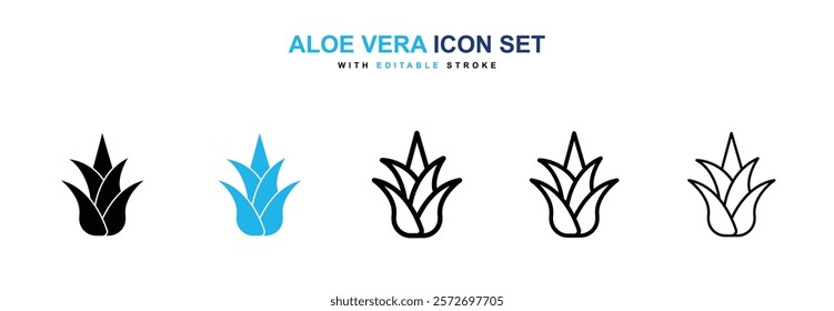 Aloe vera icons vector collection pack.