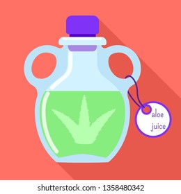 Aloe vera juice jug icon. Flat illustration of aloe vera juice jug vector icon for web design