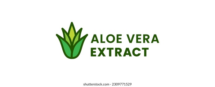 Aloe Vera Label or Aloe Vera Logo Vector Isolated in Flat Style. Best Aloe Vera label for product packaging design element. Simple Aloe Vera logo for packaging design element.