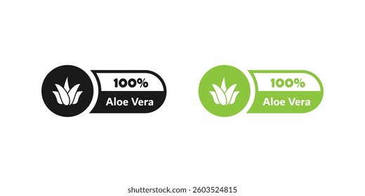 Aloe Vera, label or sticker. Organic cosmetic icon. Organic skin care components or labels.
