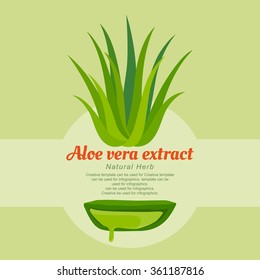 Aloe vera, label, vector illustration.