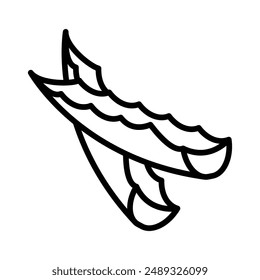 Aloe vera linear logo mark in black and white