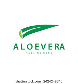 aloe vera logo cosmetic design simple green plant health symbol vector illustration