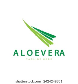 aloe vera logo cosmetic design simple green plant health symbol vector illustration