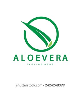 aloe vera logo cosmetic design simple green plant health symbol vector illustration