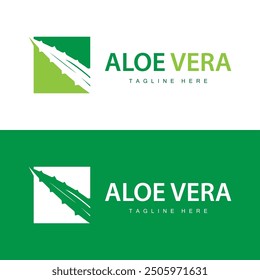 aloe vera logo cosmetic design simple green plant health symbol vector illustration