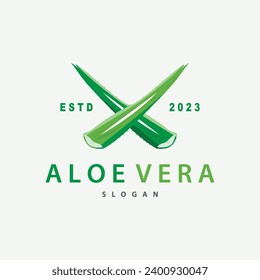 Diseño del logotipo de Aloe Vera Ilustración simple Salud Plantas vegetales de hierbas