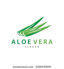 Aloe Vera Logo Design Simple Illustration Health Herbal Plant Grass
