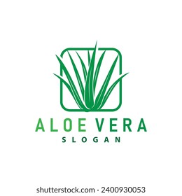 Aloe Vera Logo Design Simple Illustration Health Herbal Plant Grass