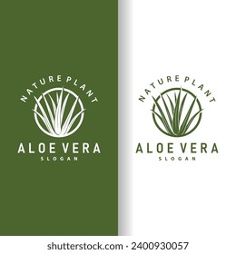 Aloe Vera Logo Design Simple Illustration Health Herbal Plant Grass