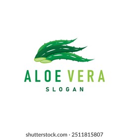 Aloe Vera Logo Design Simple Illustration Health Herbal Plant Grass
