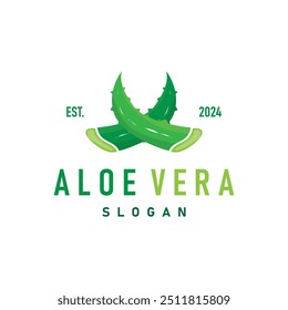 Aloe Vera Logo Design Simple Illustration Health Herbal Plant Grass