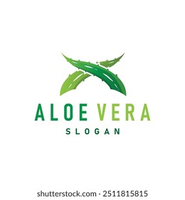 Aloe Vera Logo Design Simple Illustration Health Herbal Plant Grass