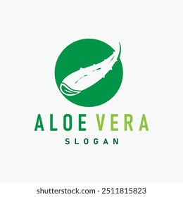 Aloe Vera Logo Design Simple Illustration Health Herbal Plant Grass
