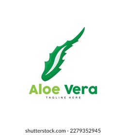 Aloe Vera Logo, Green Plant Design, Traditional Medicine And Skin Care Plant Vector, Hair Care, Symbol Icon Illustration