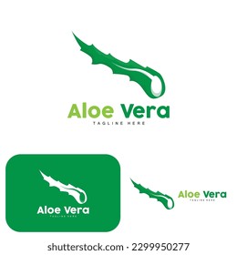 Aloe Vera Logo, Green Plant Design, Traditional Medicine And Skin Care Plant Vector, Hair Care, Symbol Icon Illustration