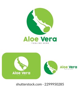 Aloe Vera Logo, Green Plant Design, Traditional Medicine And Skin Care Plant Vector, Hair Care, Symbol Icon Illustration