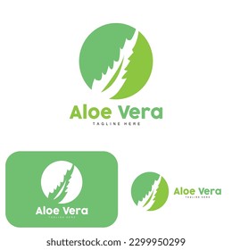 Logo De Aloe Vera, Diseño De Planta Verde, Vector De Planta De Medicina Tradicional Y Cuidados De La Piel, Cuidado Del Pelo, Ilustración De Icono De Símbolo