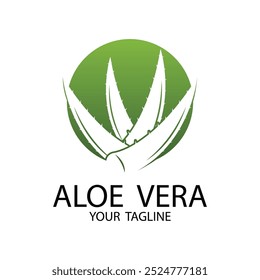 Aloe Vera Logo, Health Leaf Vector, Design Suitable For Beauty Salon, Organic Recycling, Skin Health Leaf