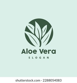 Logotipo de Aloe Vera, vector vegetal herbal, icono de símbolo de ilustración Diseño sencillo