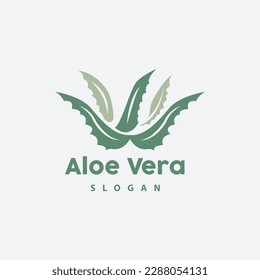Aloe Vera Logo, Herbal Plant Vector, Illustration Symbol Icon Simple Design