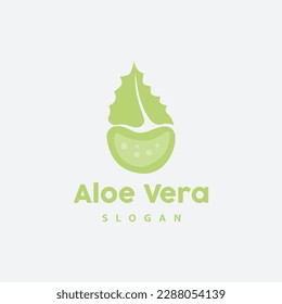 Aloe Vera Logo, Herbal Plant Vector, Illustration Symbol Icon Simple Design