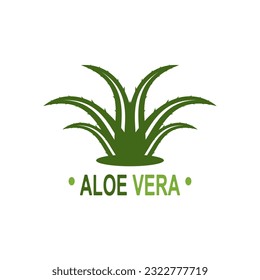 Aloe vera logo illustration template design