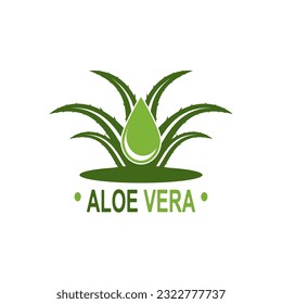 Aloe vera logo illustration template design