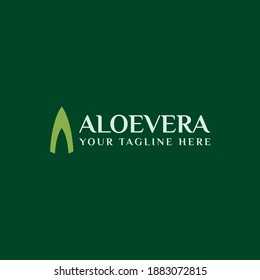logo de aloe vera con la letra A de las iniciales