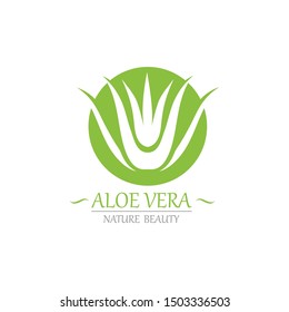 Aloe vera logo and symbol template vector