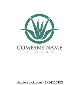 Aloe vera logo and symbol vector