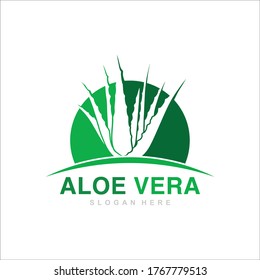 Aloe Vera logo template. Aloe Vera Fresh Logo Green Leaf