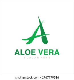 Aloe Vera logo template. Aloe Vera Fresh Logo Green Leaf
