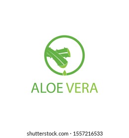 Aloe vera logo vector illustration template