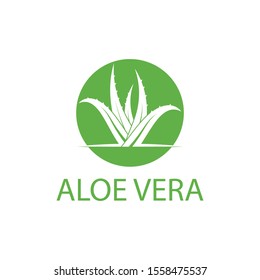Aloe vera logo vector illustration template