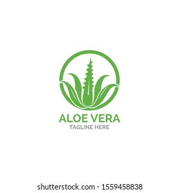 Aloe vera logo vector illustration template