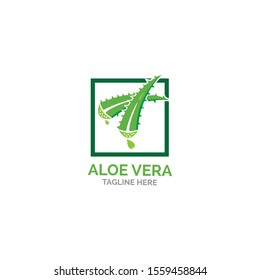 Aloe vera logo vector illustration template