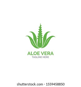 Aloe vera logo vector illustration template