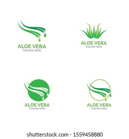 Aloe vera logo vector illustration template