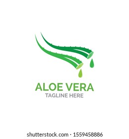 Aloe vera logo vector illustration template
