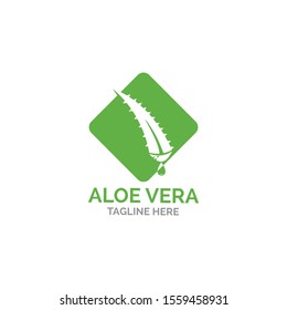 Aloe vera logo vector illustration template