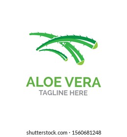 Aloe vera logo vector illustration template