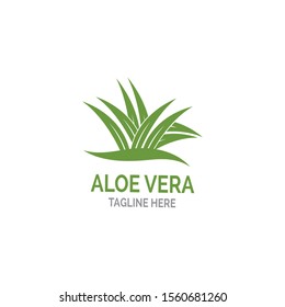 Aloe vera logo vector illustration template
