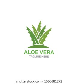 Aloe vera logo vector illustration template