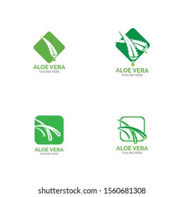 Aloe vera logo vector illustration template