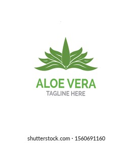 Aloe vera logo vector illustration template