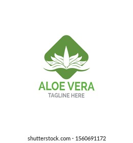 Aloe vera logo vector illustration template